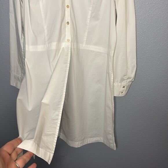 J. Jill White Long Sleeved Full Button Front Collared Tunic Size Large - Picture 10 of 14